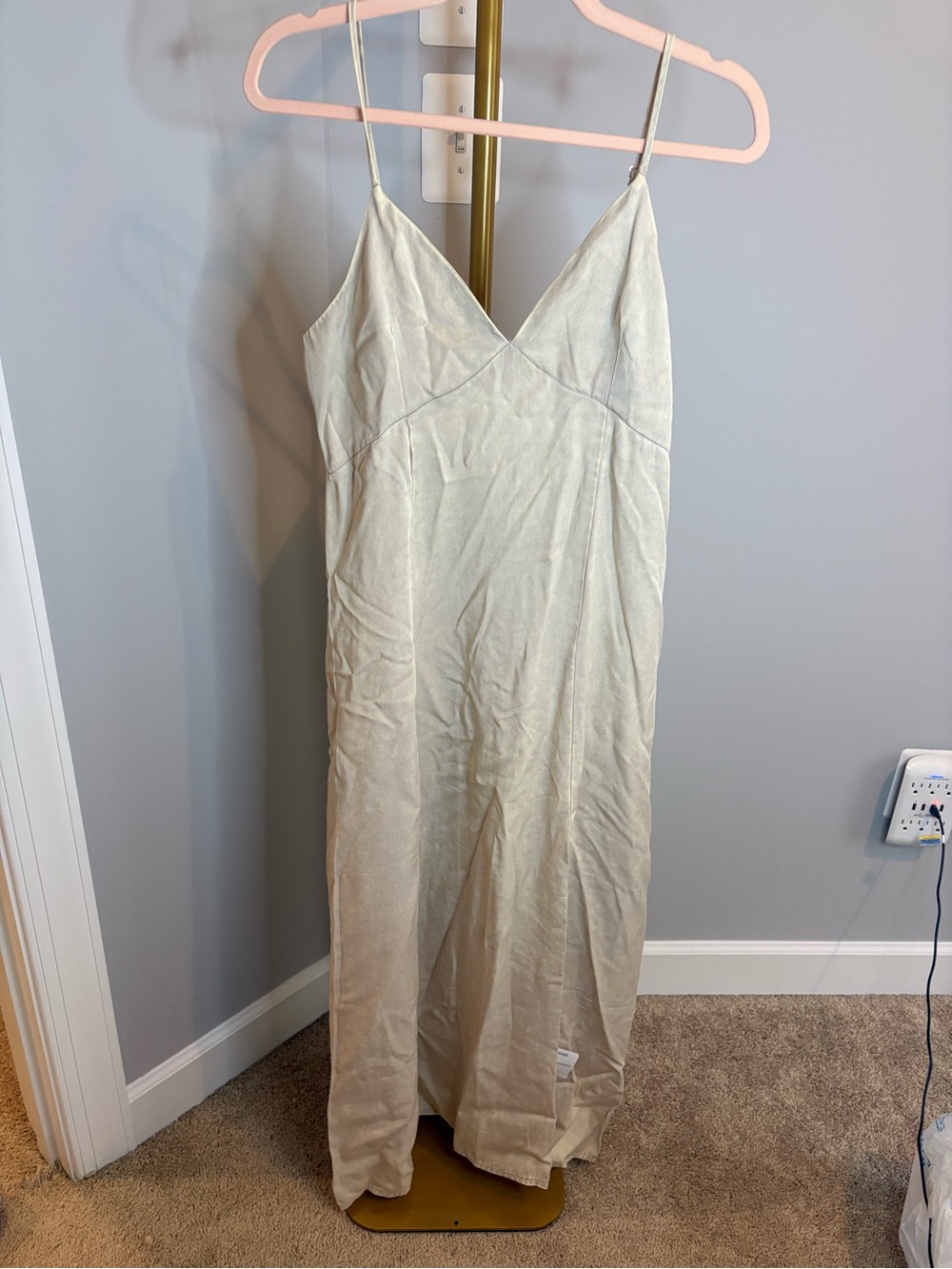 Zenana Outfitters Light Cream Slip Maxi Dress